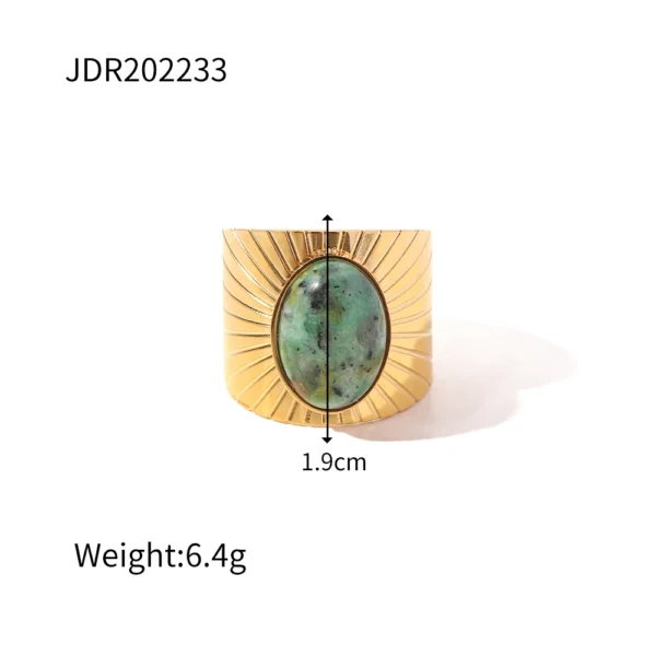 Youthway New Design Natural Stone Stainless Steel Ring Women Waterproof Stylish Golden Jewelry 2022 NEW Set - Image 11