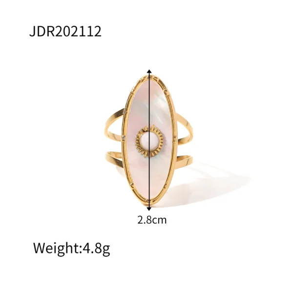 Youthway New Design Natural Stone Stainless Steel Ring Women Waterproof Stylish Golden Jewelry 2022 NEW Set - Image 9