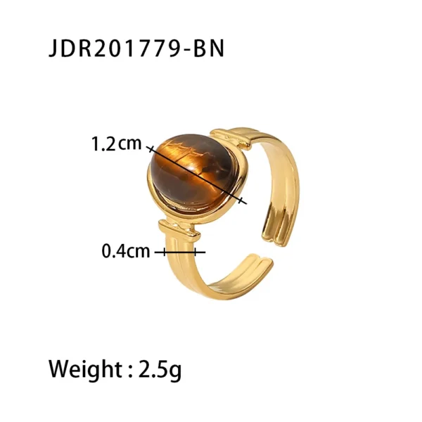 Youthway New Design Natural Stone Stainless Steel Ring Women Waterproof Stylish Golden Jewelry 2022 NEW Set - Image 21