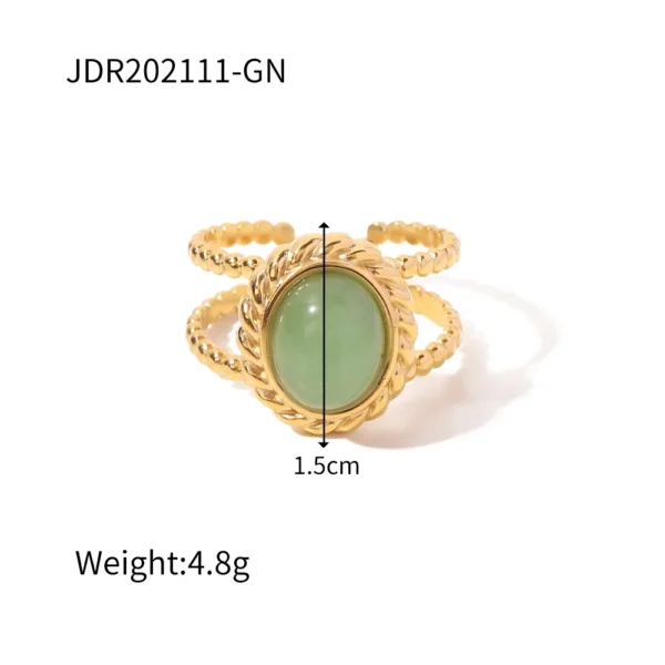 Youthway New Design Natural Stone Stainless Steel Ring Women Waterproof Stylish Golden Jewelry 2022 NEW Set - Image 10