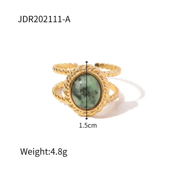 Youthway New Design Natural Stone Stainless Steel Ring Women Waterproof Stylish Golden Jewelry 2022 NEW Set - Image 12