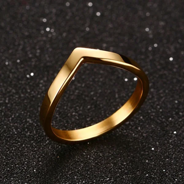 Simple Chevron V Shape Ring or Party 316L Stainless Steel Fashion Jewelry Rings For Women - Image 13