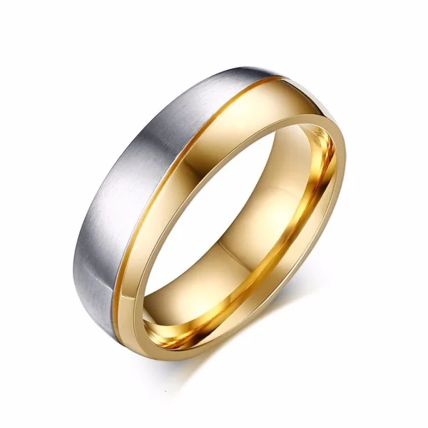 Vnox Gold Color Wedding Bands Ring for Women Men Jewelry Stainless Steel Engagement Ring Couple Anniversary Gift Amazing Price - Image 3