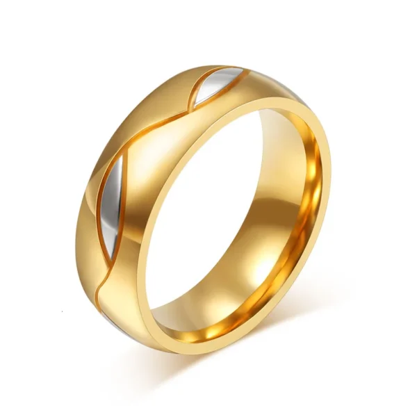 Vnox Gold Color Wedding Bands Ring for Women Men Jewelry Stainless Steel Engagement Ring Couple Anniversary Gift Amazing Price - Image 6