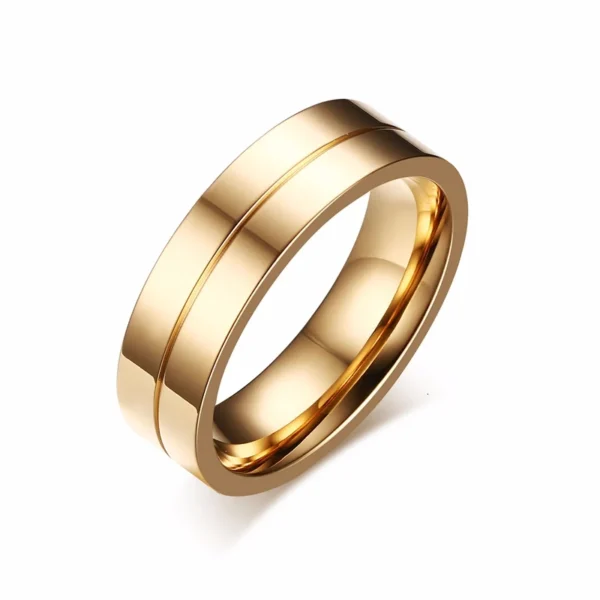 Vnox Gold Color Wedding Bands Ring for Women Men Jewelry Stainless Steel Engagement Ring Couple Anniversary Gift Amazing Price - Image 12