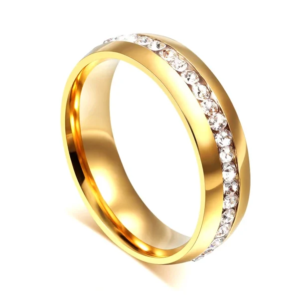 Vnox Gold Color Wedding Bands Ring for Women Men Jewelry Stainless Steel Engagement Ring Couple Anniversary Gift Amazing Price - Image 5
