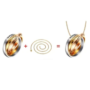 New Triple Interlocked Engagement Rings for Women Stainless Steel Three-in-one Promise Gift for Her Valentines Day