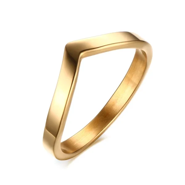 Simple Chevron V Shape Ring or Party 316L Stainless Steel Fashion Jewelry Rings For Women - Image 11