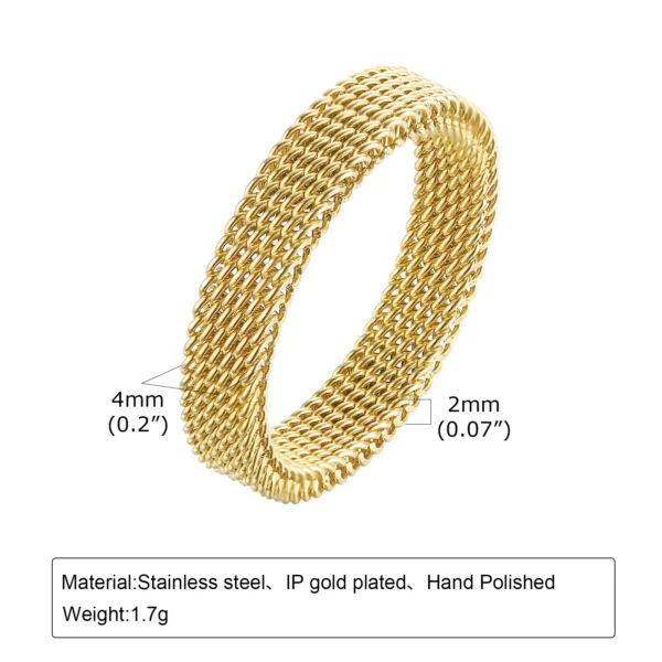 Set of 2 Stacking Ring for WomenStainless Steel 2mm Thin Gold Color Dome Shap Minimalist Jewelry - Image 6