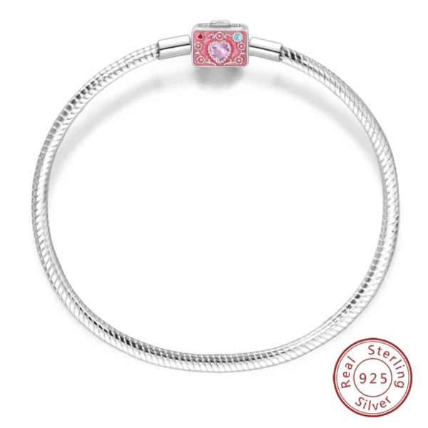 Bracelet Silver 925 Original 17-20CM Star Moon Sun Four Leaf Clover Green Zircon Bracelets Fit DIY Charms Birthday Jewelry Gifts - Image 4