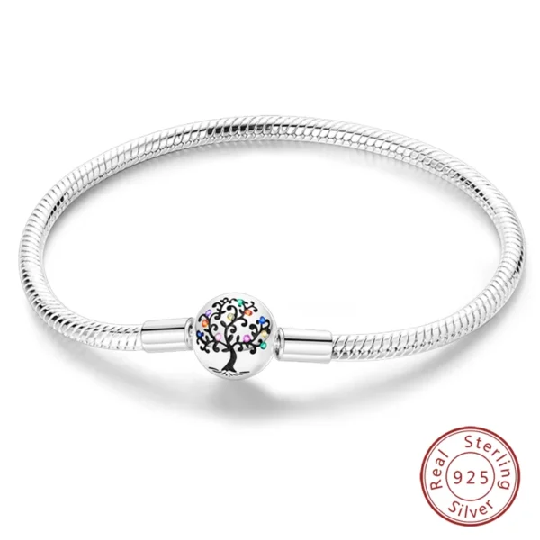 Bracelet Silver 925 Original 17-20CM Star Moon Sun Four Leaf Clover Green Zircon Bracelets Fit DIY Charms Birthday Jewelry Gifts - Image 13
