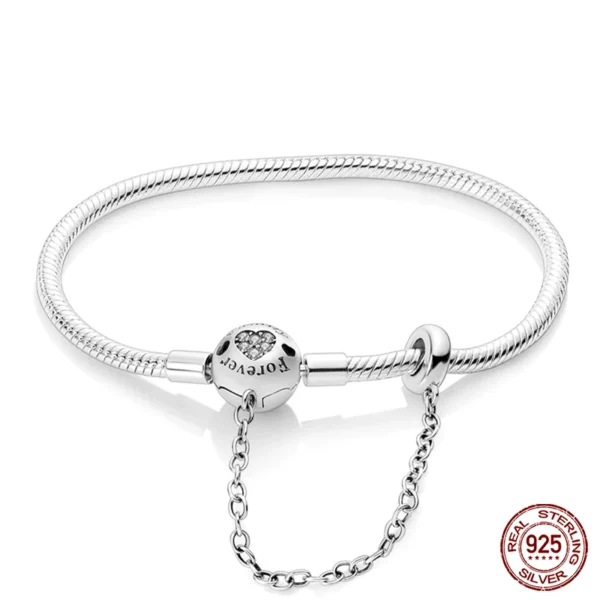 Bracelet Silver 925 Original 17-20CM Star Moon Sun Four Leaf Clover Green Zircon Bracelets Fit DIY Charms Birthday Jewelry Gifts - Image 58