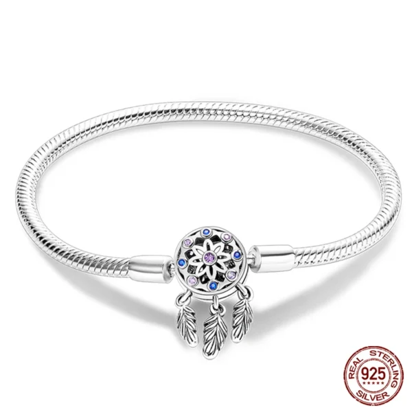 Bracelet Silver 925 Original 17-20CM Star Moon Sun Four Leaf Clover Green Zircon Bracelets Fit DIY Charms Birthday Jewelry Gifts - Image 17