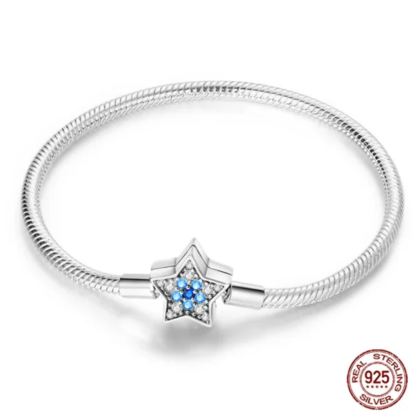 Bracelet Silver 925 Original 17-20CM Star Moon Sun Four Leaf Clover Green Zircon Bracelets Fit DIY Charms Birthday Jewelry Gifts - Image 38