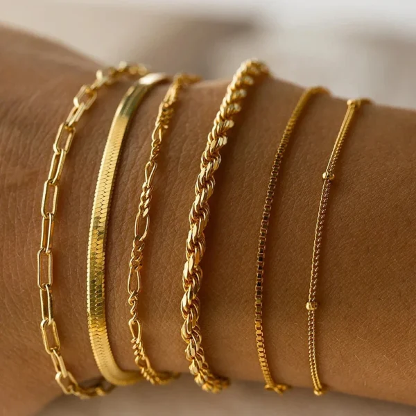 Gold Color Bracelet Stainless Steel Twist Cuban Chain Bracelet for Women Chain Bracelet Jewelry Gifts Wholesale Dropshipping - Image 32