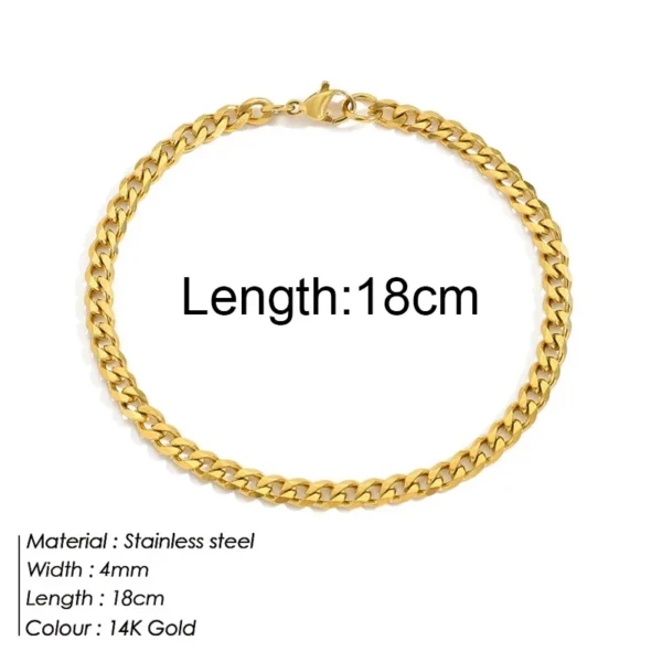 Gold Color Bracelet Stainless Steel Twist Cuban Chain Bracelet for Women Chain Bracelet Jewelry Gifts Wholesale Dropshipping - Image 15