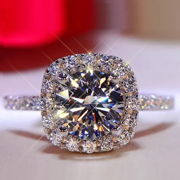Classic Silver Color Engagement Wedding Rings for Women Fashion Metal Inlaid White Zircon Stones Bridal Ring Jewelry - Image 3