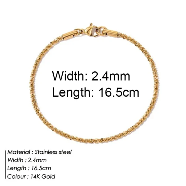 Gold Color Bracelet Stainless Steel Twist Cuban Chain Bracelet for Women Chain Bracelet Jewelry Gifts Wholesale Dropshipping - Image 8