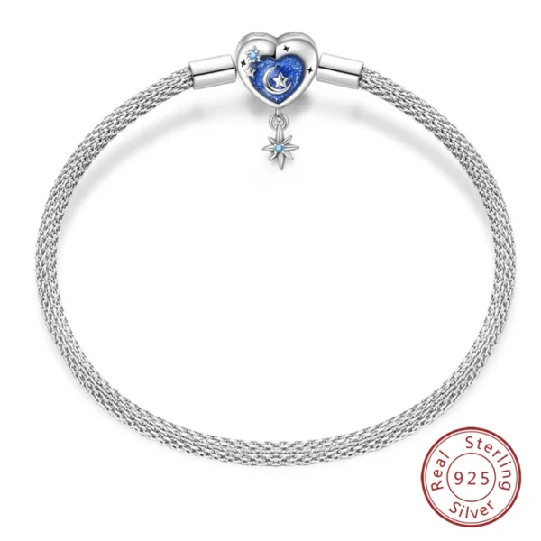 Bracelet Silver 925 Original 17-20CM Star Moon Sun Four Leaf Clover Green Zircon Bracelets Fit DIY Charms Birthday Jewelry Gifts - Image 7