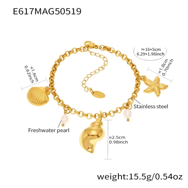 316L Stainless Steel Chain Bracelets With Heart Charms For Women 18k Gold Plated Waterproof Non Tarnish Women's Pendant Bracelet - Image 5