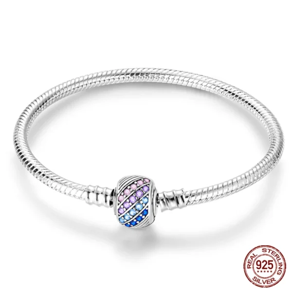 Bracelet Silver 925 Original 17-20CM Star Moon Sun Four Leaf Clover Green Zircon Bracelets Fit DIY Charms Birthday Jewelry Gifts - Image 6