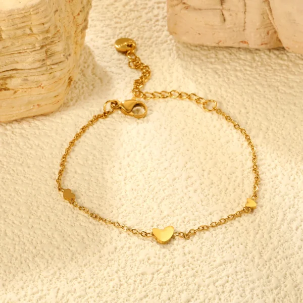Small Love Pendant Girl Bracelet Accessories Fashion Items Summer Simple Stainless Steel Gold-plated Girls Jewelry Does Not Fade - Image 12