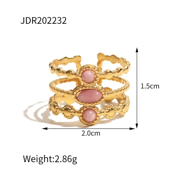 Youthway New Design Natural Stone Stainless Steel Ring Women Waterproof Stylish Golden Jewelry 2022 NEW Set - Image 14