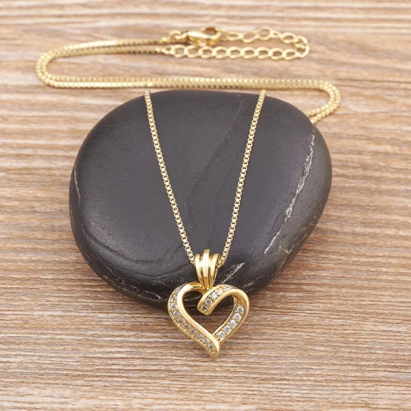 Nidin Fashion Creative Spiral Design Heart Pendant Necklace For Women Lovers Clavicle Chain Chocker Female Cute Zircon Jewlery - Image 5