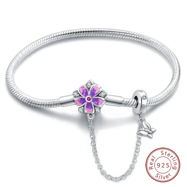Bracelet Silver 925 Original 17-20CM Star Moon Sun Four Leaf Clover Green Zircon Bracelets Fit DIY Charms Birthday Jewelry Gifts - Image 39