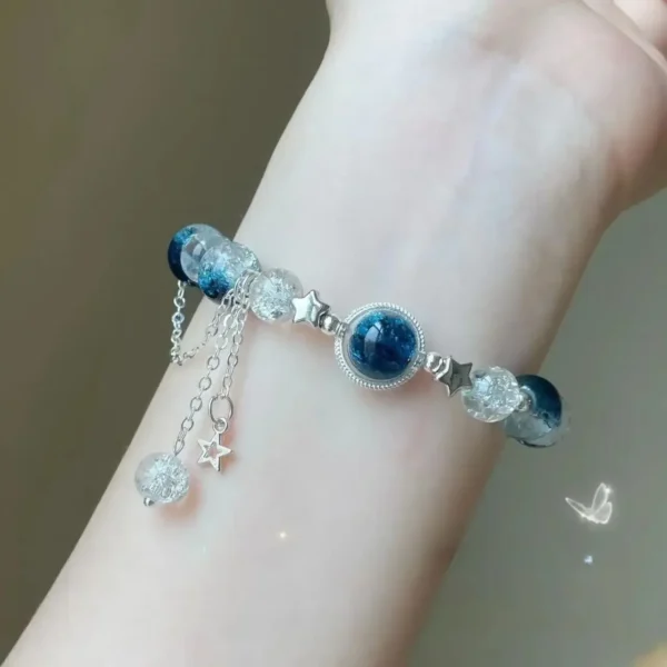 Niche Design Star Chain Tassel Bracelet for Women Fantasy Blue Crystal Beads Elastic Rope Bracelet Best Friend Jewelry Gifts - Image 11
