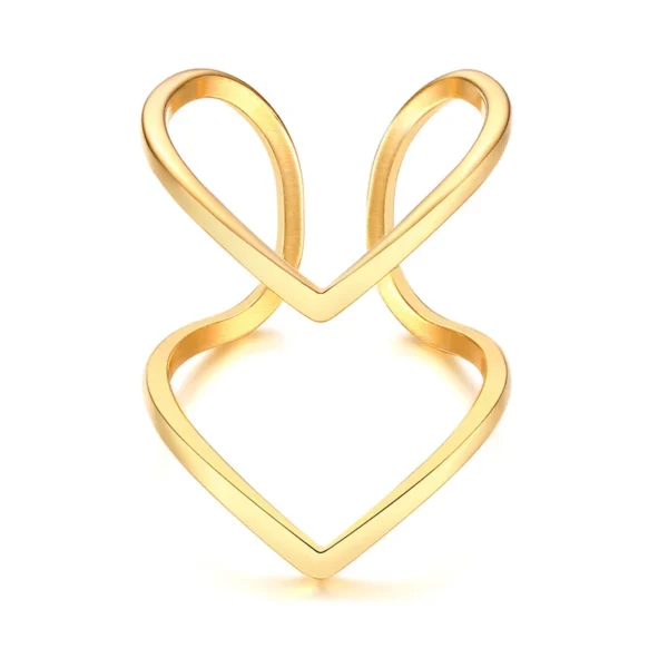 Simple Chevron V Shape Ring or Party 316L Stainless Steel Fashion Jewelry Rings For Women - Image 9