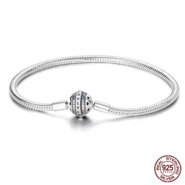 Bracelet Silver 925 Original 17-20CM Star Moon Sun Four Leaf Clover Green Zircon Bracelets Fit DIY Charms Birthday Jewelry Gifts - Image 11
