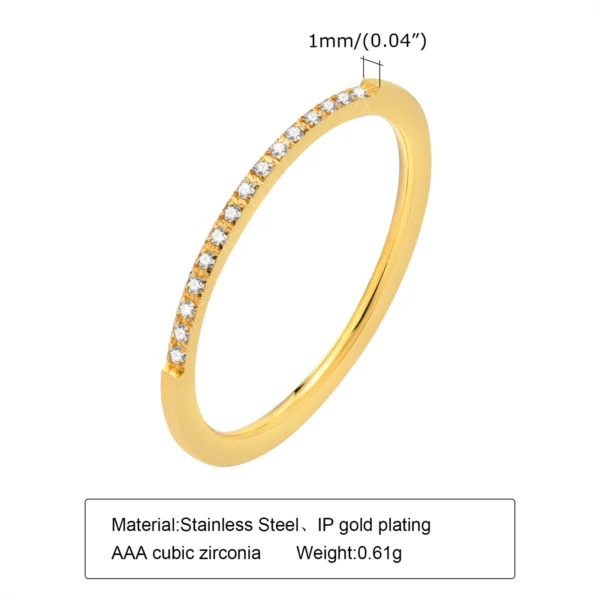 Set of 2 Stacking Ring for WomenStainless Steel 2mm Thin Gold Color Dome Shap Minimalist Jewelry - Image 14