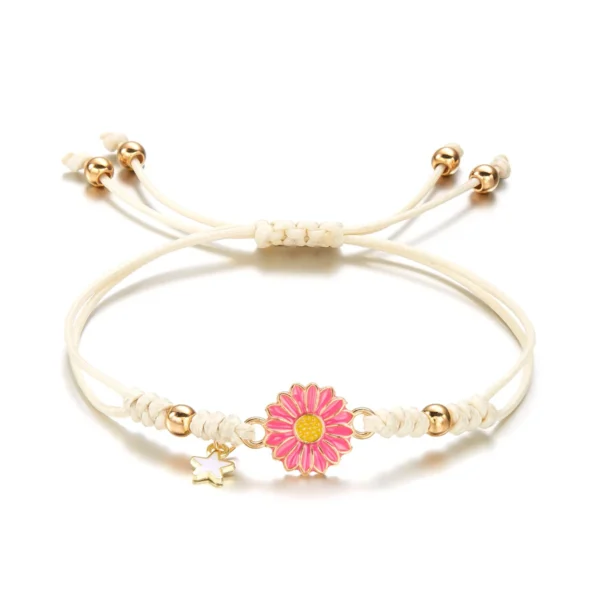 Simple Lucky Knot Sunflower Bracelets for Girls Kids Trendy Handmade Braided Colorful Daisy Flower Bracelet Friendship Gifts - Image 7