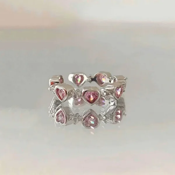 New Arrived Romantic Lovely Pink Bowknot Design Female Exquisite Jewelry Ring with Micro Bow Tie Zircon for Party and Dating - Image 3