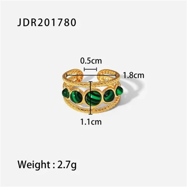 Youthway New Design Natural Stone Stainless Steel Ring Women Waterproof Stylish Golden Jewelry 2022 NEW Set - Image 19