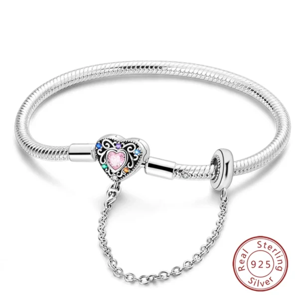 Bracelet Silver 925 Original 17-20CM Star Moon Sun Four Leaf Clover Green Zircon Bracelets Fit DIY Charms Birthday Jewelry Gifts - Image 54