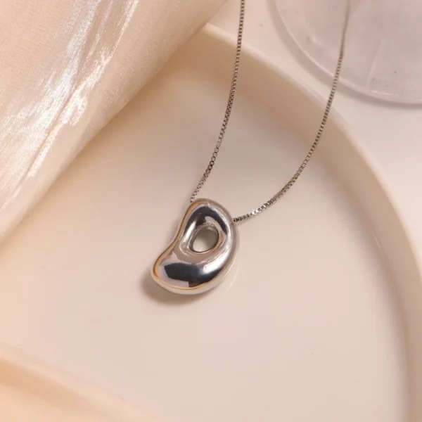 Creative A-Z Balloon Bubble Letter pendant Necklace for Women Silver Plated Chunky Initial Necklaces Jewelry Birthday Gift - Image 29