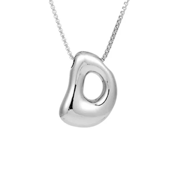 Creative A-Z Balloon Bubble Letter pendant Necklace for Women Silver Plated Chunky Initial Necklaces Jewelry Birthday Gift - Image 12