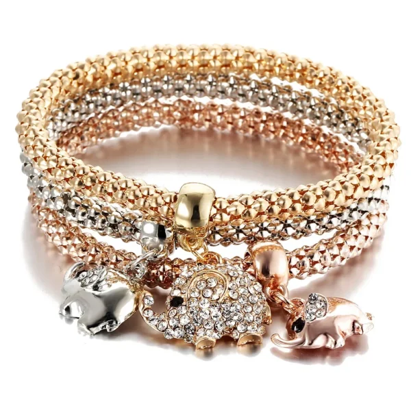 3Colors/Lot Tree Of Life Elastic Bracelet Set For Women Crystal Owl Key Lock Music Note Butterfly Heart Charm Bangle Men Jewelry - Image 6