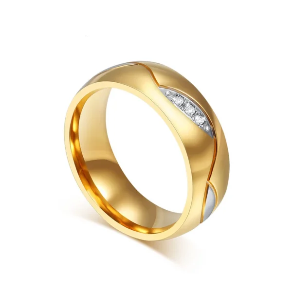 Vnox Gold Color Wedding Bands Ring for Women Men Jewelry Stainless Steel Engagement Ring Couple Anniversary Gift Amazing Price - Image 8