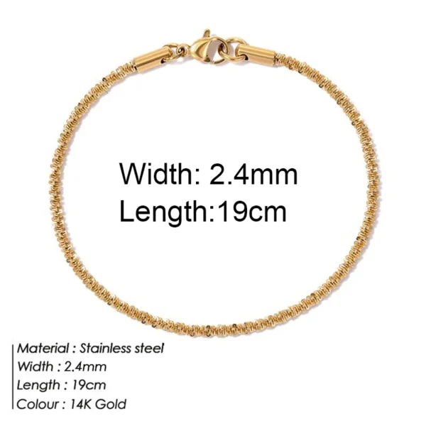 Gold Color Bracelet Stainless Steel Twist Cuban Chain Bracelet for Women Chain Bracelet Jewelry Gifts Wholesale Dropshipping - Image 2