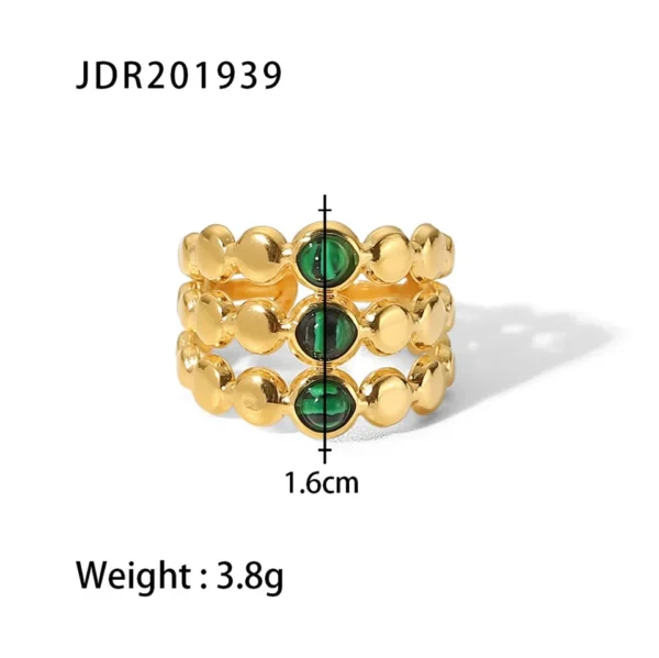 Youthway New Design Natural Stone Stainless Steel Ring Women Waterproof Stylish Golden Jewelry 2022 NEW Set - Image 4