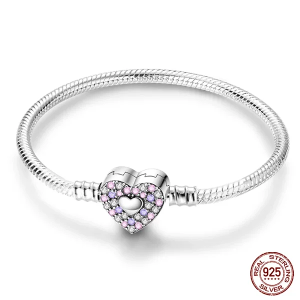 Bracelet Silver 925 Original 17-20CM Star Moon Sun Four Leaf Clover Green Zircon Bracelets Fit DIY Charms Birthday Jewelry Gifts - Image 9