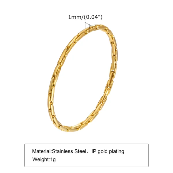 Set of 2 Stacking Ring for WomenStainless Steel 2mm Thin Gold Color Dome Shap Minimalist Jewelry - Image 12