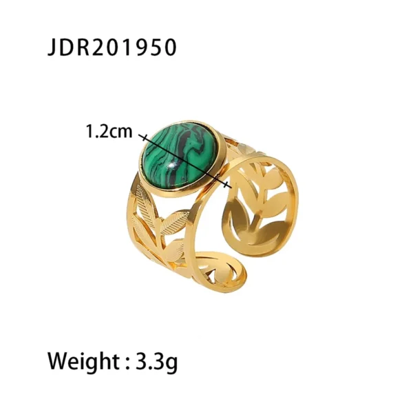 Youthway New Design Natural Stone Stainless Steel Ring Women Waterproof Stylish Golden Jewelry 2022 NEW Set - Image 5