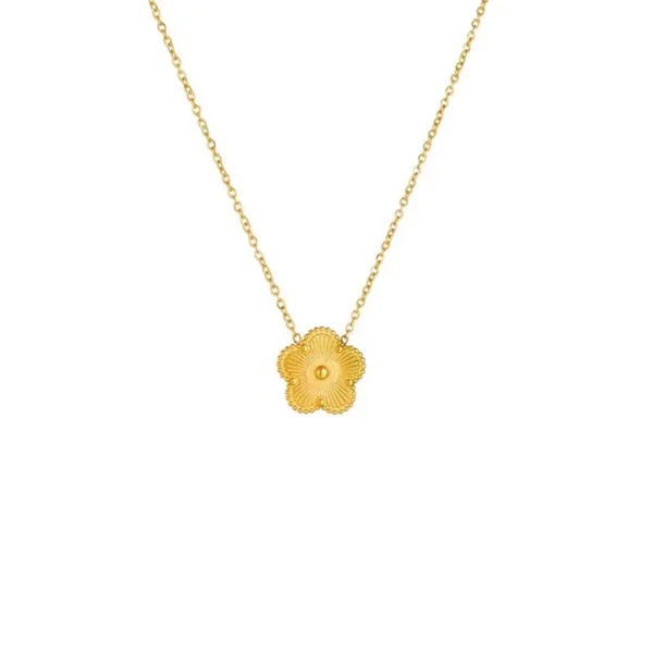 18K Gold Plated Stainless Steel Double Sided Chain Necklace for Women Five Flowers Clover Luxury Fashion Jewelry Accessories - Image 5