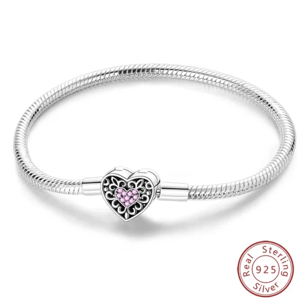Bracelet Silver 925 Original 17-20CM Star Moon Sun Four Leaf Clover Green Zircon Bracelets Fit DIY Charms Birthday Jewelry Gifts - Image 55