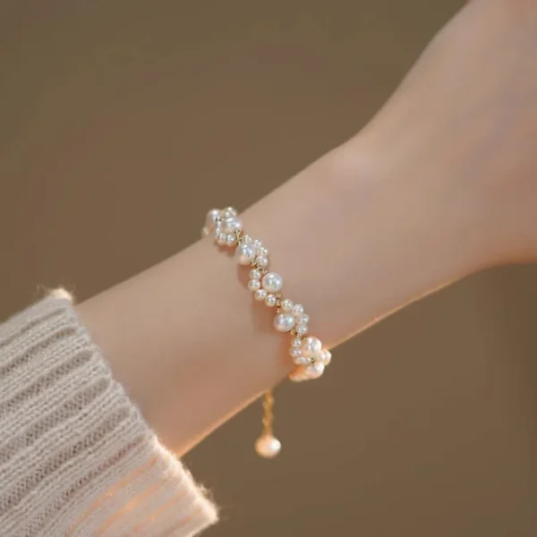 Cute Animal Paw Bracelet for Women Gold Color French Retro Pearl Bracelet Jewelry Best Gift for Friends Sister - Image 2