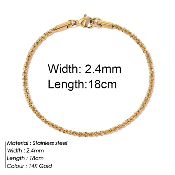 Gold Color Bracelet Stainless Steel Twist Cuban Chain Bracelet for Women Chain Bracelet Jewelry Gifts Wholesale Dropshipping - Image 7
